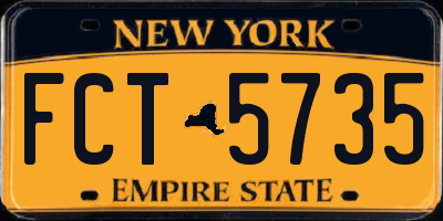 NY license plate FCT5735