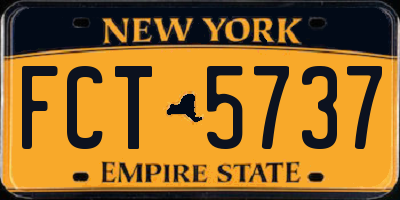 NY license plate FCT5737