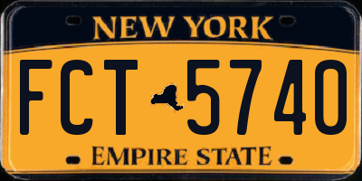 NY license plate FCT5740