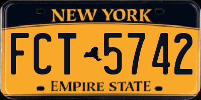 NY license plate FCT5742