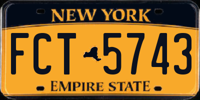NY license plate FCT5743