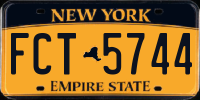 NY license plate FCT5744