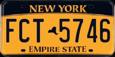 NY license plate FCT5746