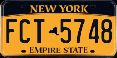 NY license plate FCT5748