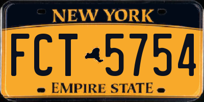 NY license plate FCT5754