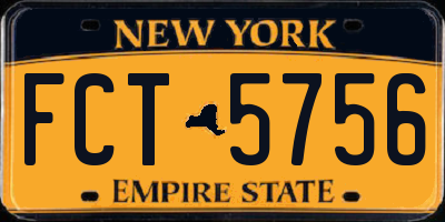 NY license plate FCT5756