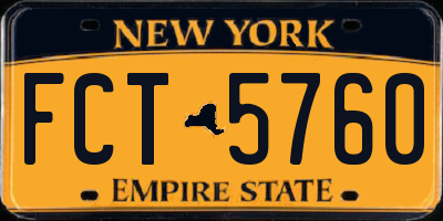 NY license plate FCT5760