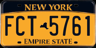 NY license plate FCT5761