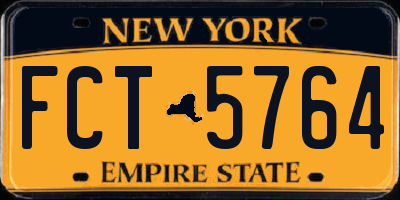 NY license plate FCT5764