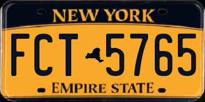 NY license plate FCT5765