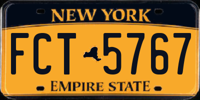 NY license plate FCT5767