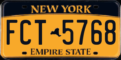 NY license plate FCT5768
