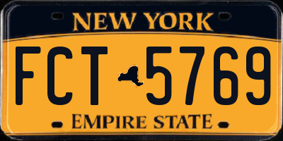 NY license plate FCT5769