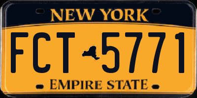 NY license plate FCT5771