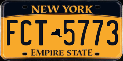 NY license plate FCT5773
