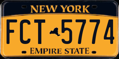 NY license plate FCT5774