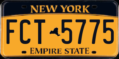 NY license plate FCT5775
