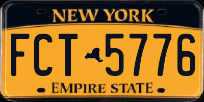 NY license plate FCT5776