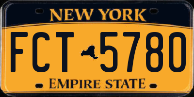 NY license plate FCT5780