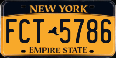 NY license plate FCT5786