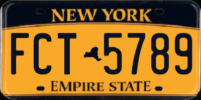 NY license plate FCT5789