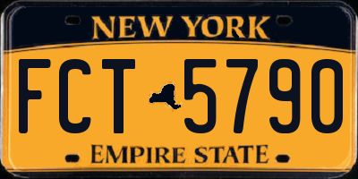 NY license plate FCT5790