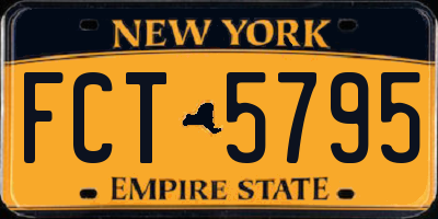 NY license plate FCT5795