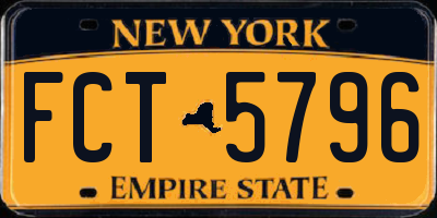 NY license plate FCT5796