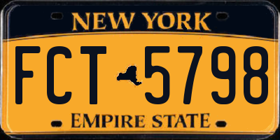 NY license plate FCT5798