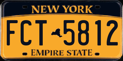 NY license plate FCT5812