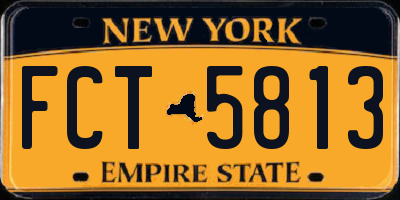 NY license plate FCT5813