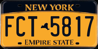NY license plate FCT5817