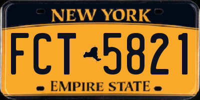 NY license plate FCT5821