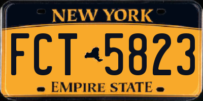 NY license plate FCT5823
