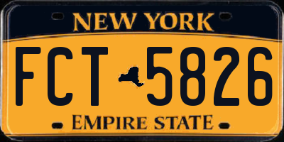 NY license plate FCT5826