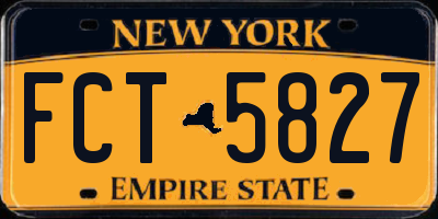 NY license plate FCT5827