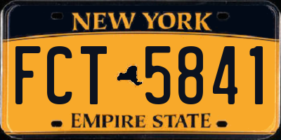 NY license plate FCT5841