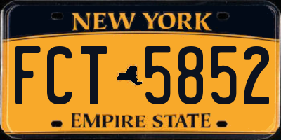 NY license plate FCT5852