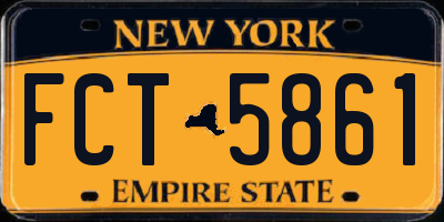 NY license plate FCT5861