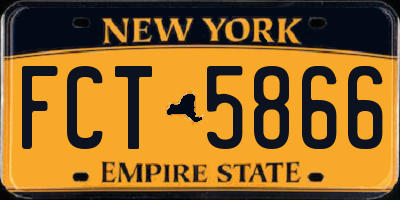 NY license plate FCT5866