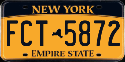 NY license plate FCT5872