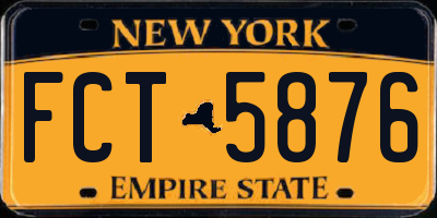NY license plate FCT5876