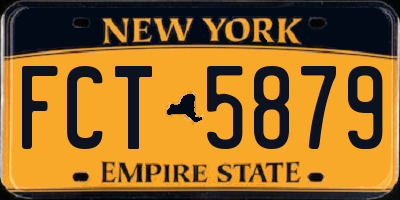 NY license plate FCT5879
