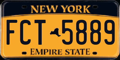 NY license plate FCT5889