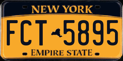 NY license plate FCT5895
