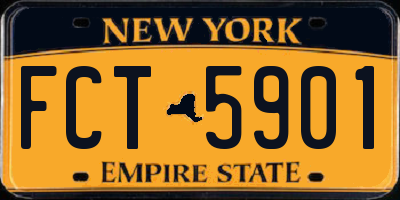 NY license plate FCT5901