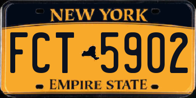 NY license plate FCT5902