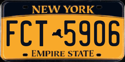 NY license plate FCT5906