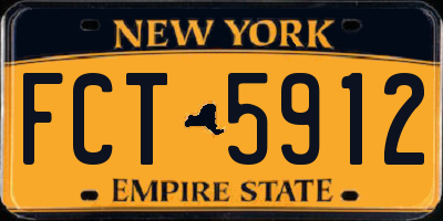 NY license plate FCT5912