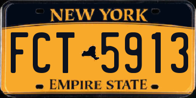 NY license plate FCT5913